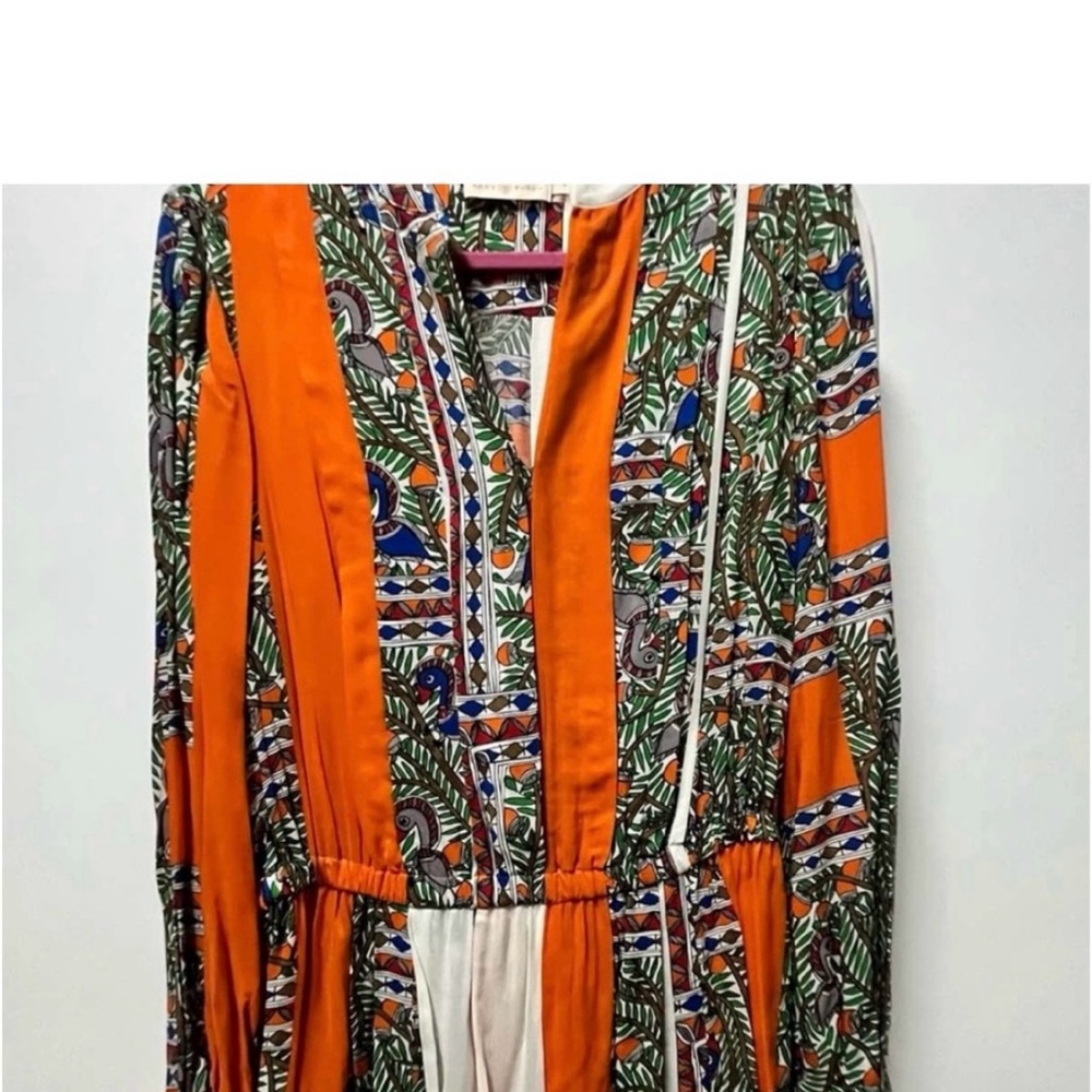 Orange Patterned Midi Dress - Picture 10 of 15